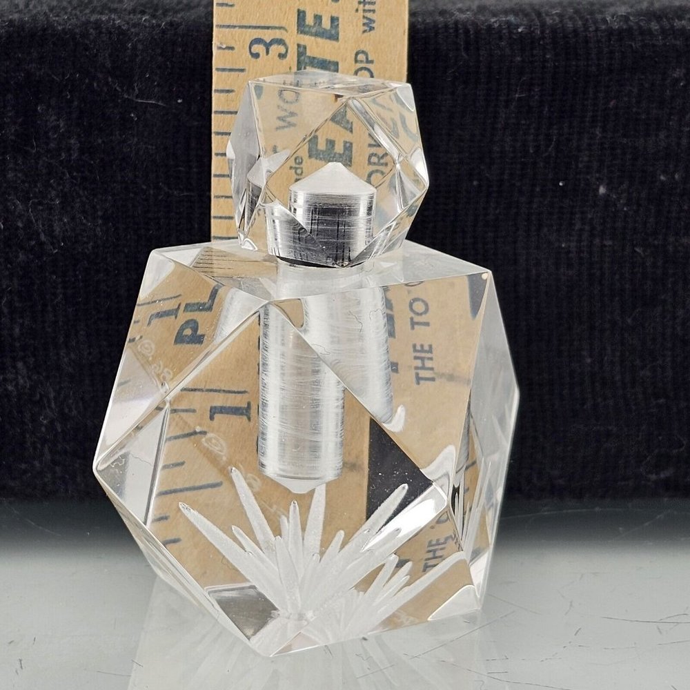 Vntage Modern Art Lucite Perfume Bottle signed Dekel '86 Studio artist handcraft - Picture 13 of 14